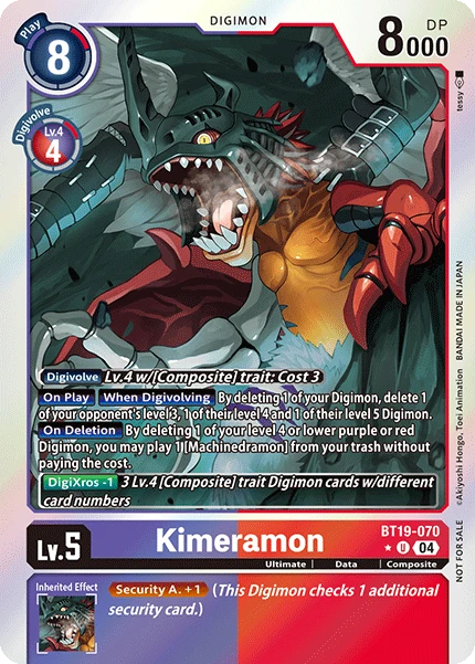 Digimon Card Game Sammelkarte BT19-070 Kimeramon alternatives Artwork 1