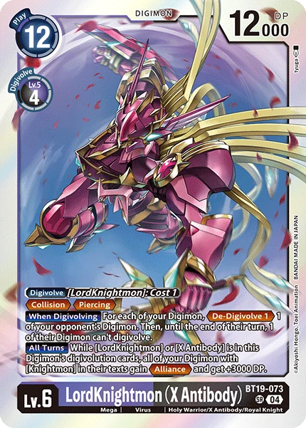 Digimon Card Game Sammelkarte BT19-073 LordKnightmon (X Antibody)