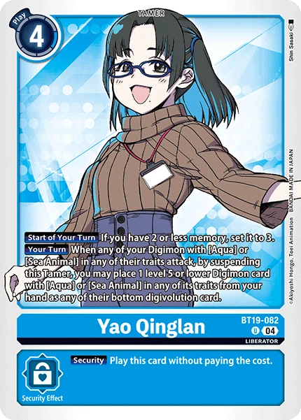 Digimon Card Game Sammelkarte BT19-082 Yao Qinglan