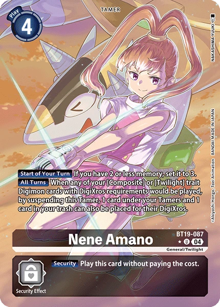 Digimon Card Game Sammelkarte BT19-087 Nene Amano alternatives Artwork 1