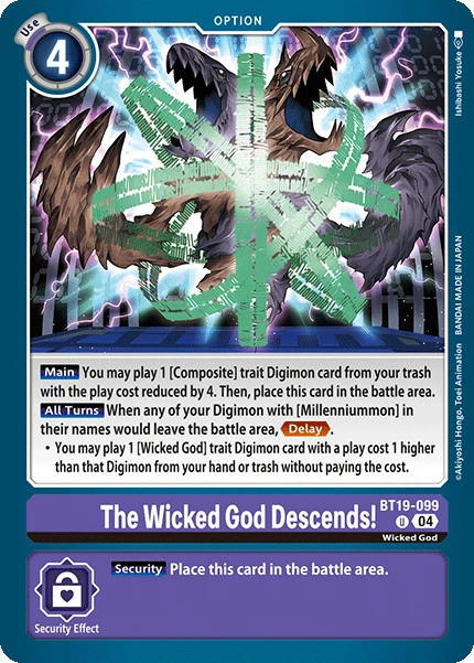 Digimon Card Game Sammelkarte BT19-099 The Wicked God Descends!