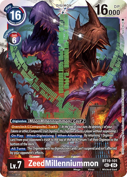 Digimon Card Game Sammelkarte BT19-101 ZeedMillenniummon