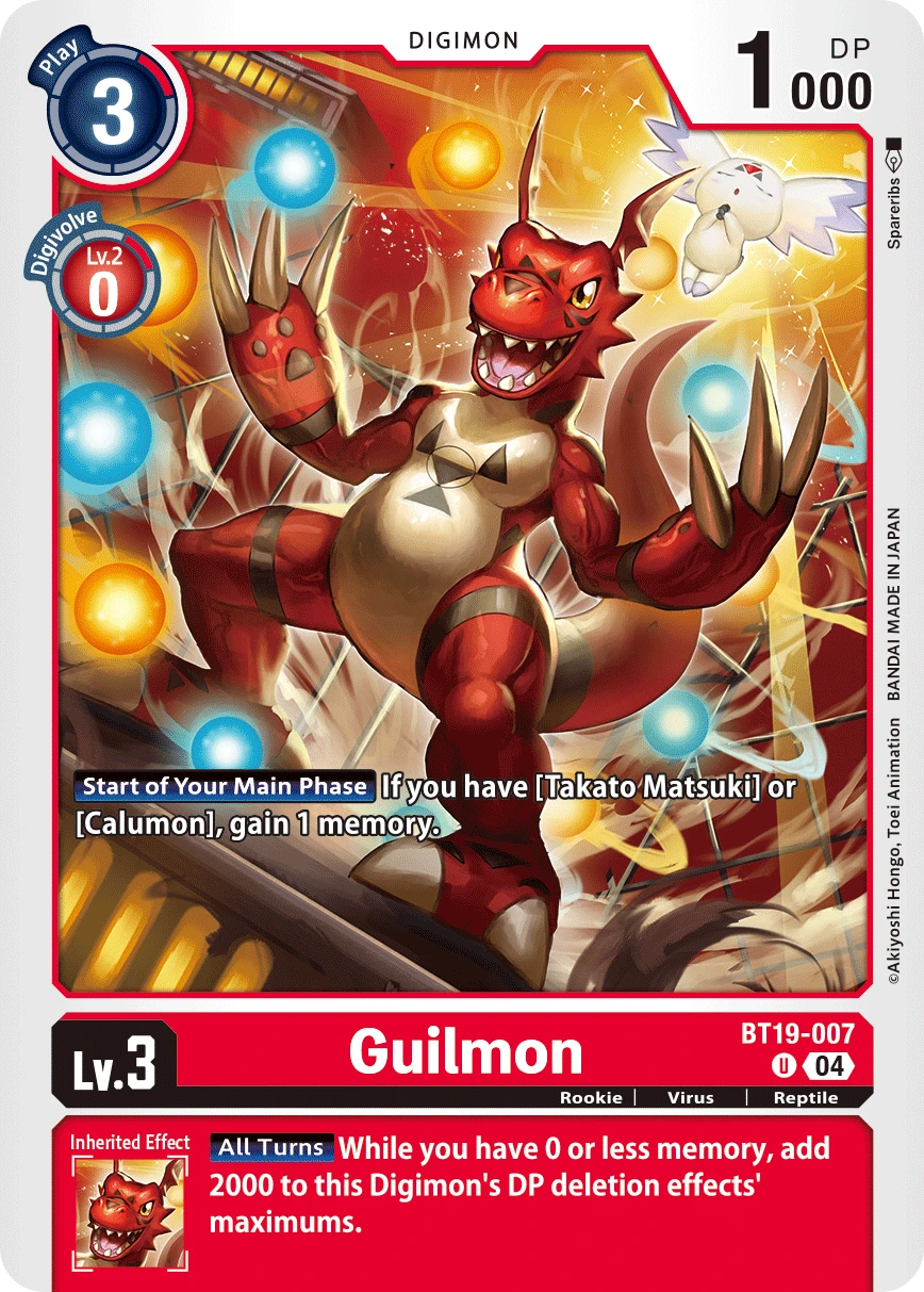 Digimon Card Game Sammelkarte BT19-007 Guilmon