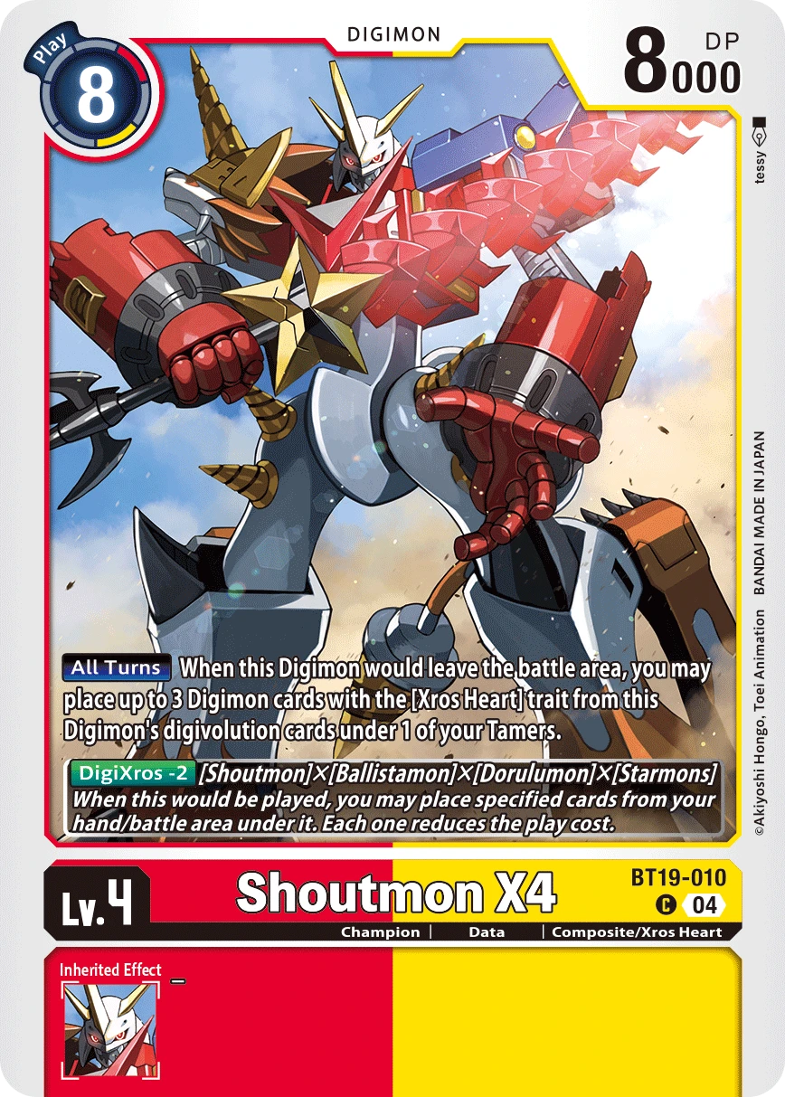 Digimon Card Game Sammelkarte BT19-010 Shoutmon X4