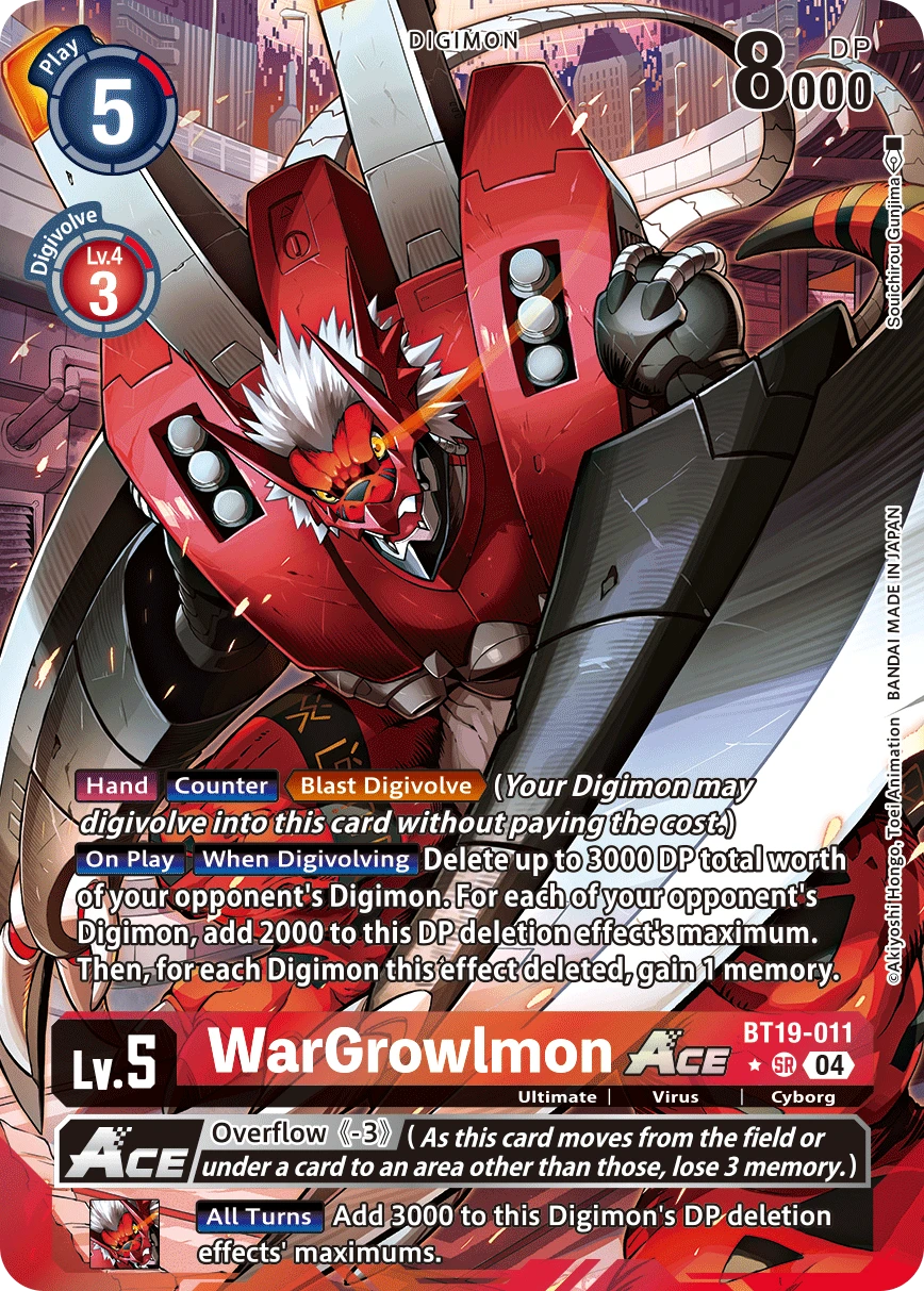 Digimon Card Game Sammelkarte BT19-011 WarGrowlmon ACE alternatives Artwork 1