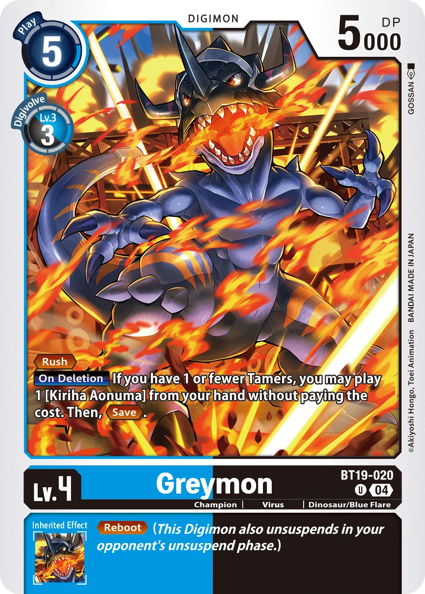 Digimon Card Game Sammelkarte BT19-020 Greymon