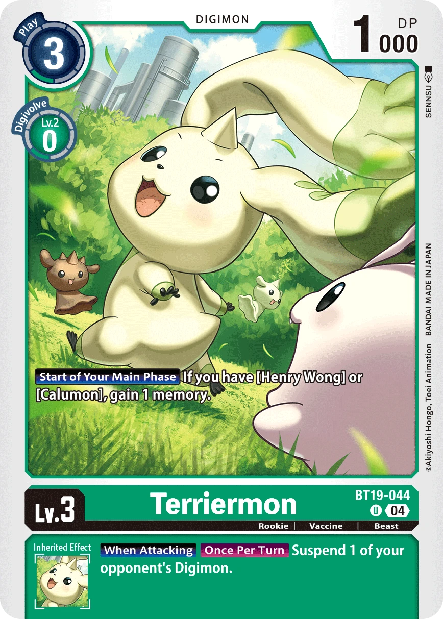 Digimon Card Game Sammelkarte BT19-044 Terriermon