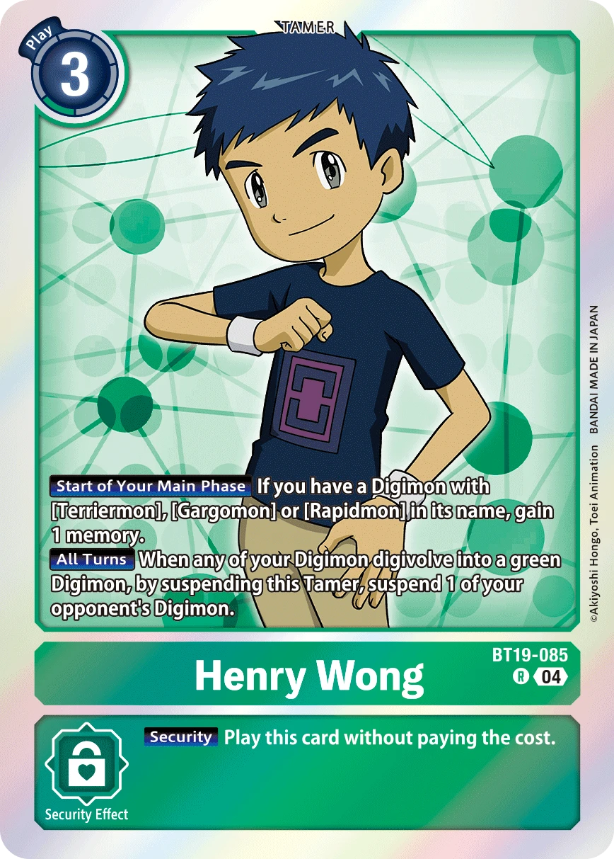 Digimon Card Game Sammelkarte BT19-085 Henry Wong