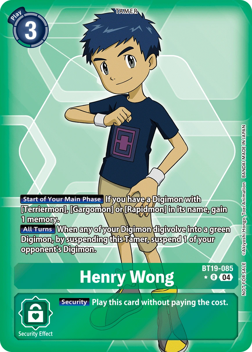 Digimon Card Game Sammelkarte BT19-085 Henry Wong alternatives Artwork 1