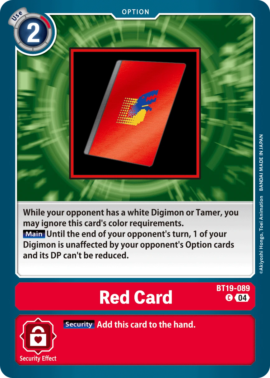 Digimon Card Game Sammelkarte BT19-089 Red Card