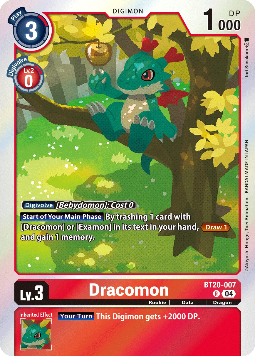 Digimon Card Game Sammelkarte BT20-007 Dracomon