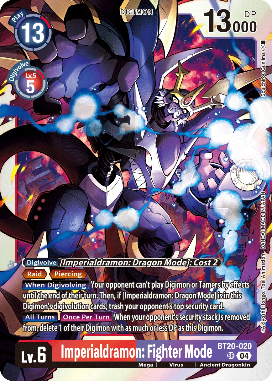 Digimon Card Game Sammelkarte BT20-020 Imperialdramon: Fighter Mode