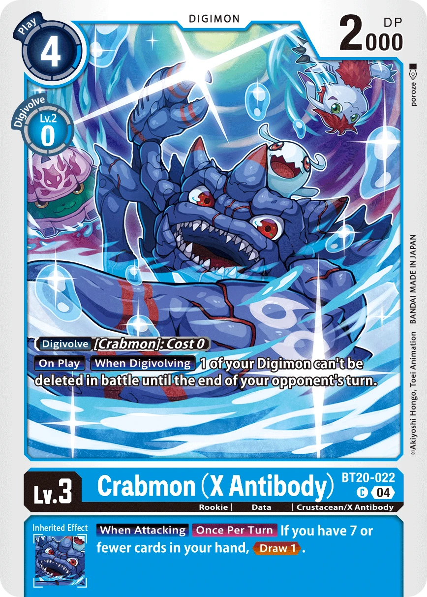 Digimon Card Game Sammelkarte BT20-022 Crabmon (X Antibody)