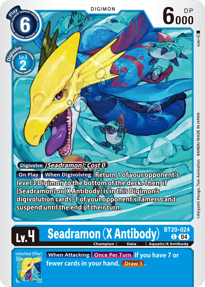 Digimon Card Game Sammelkarte BT20-024 Seadramon (X Antibody)