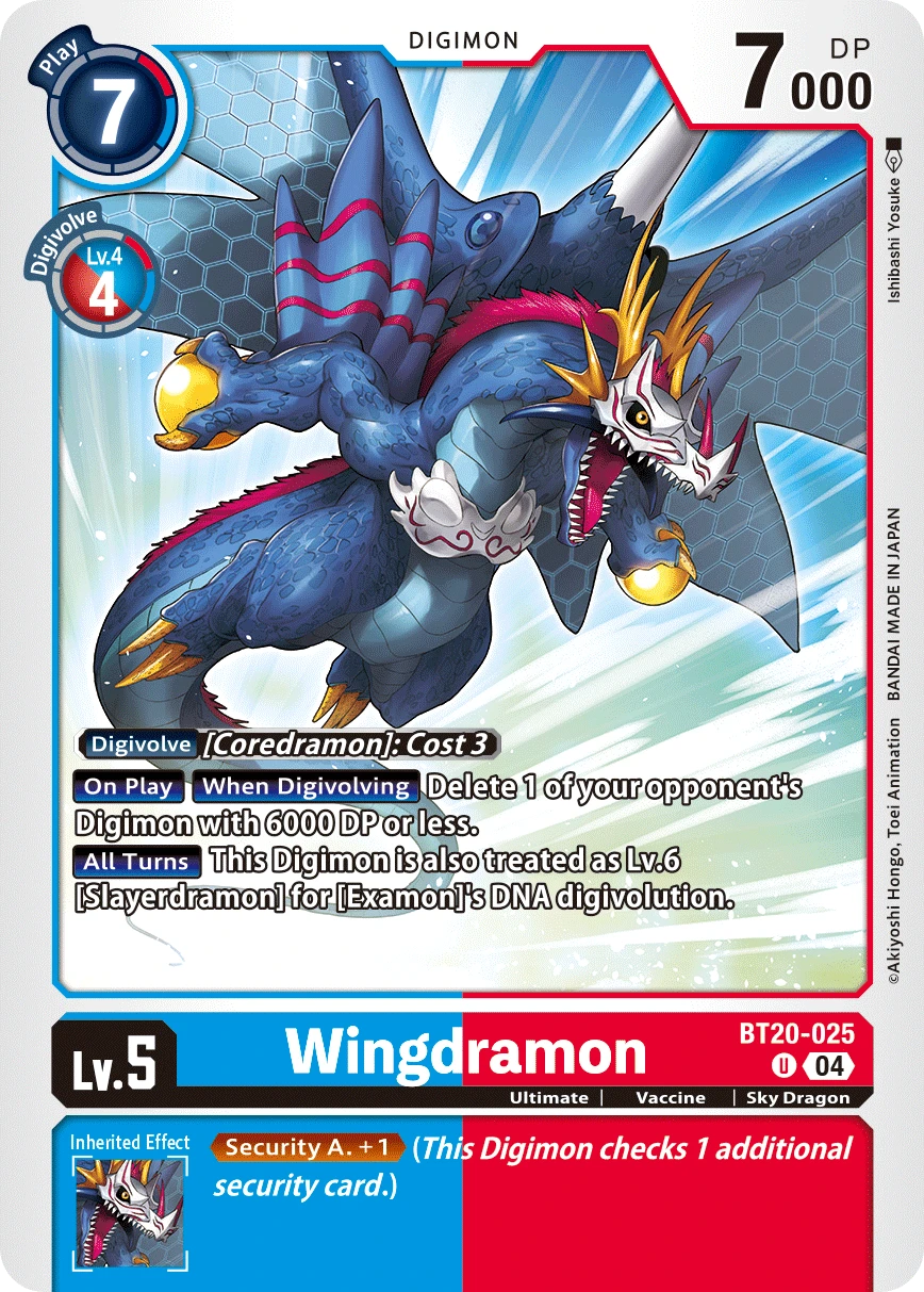 Digimon Card Game Sammelkarte BT20-025 Wingdramon