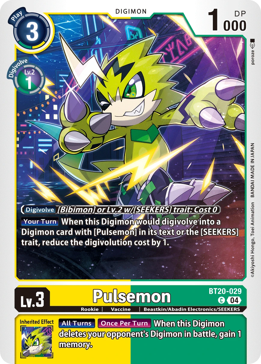 Digimon Card Game Sammelkarte BT20-029 Pulsemon