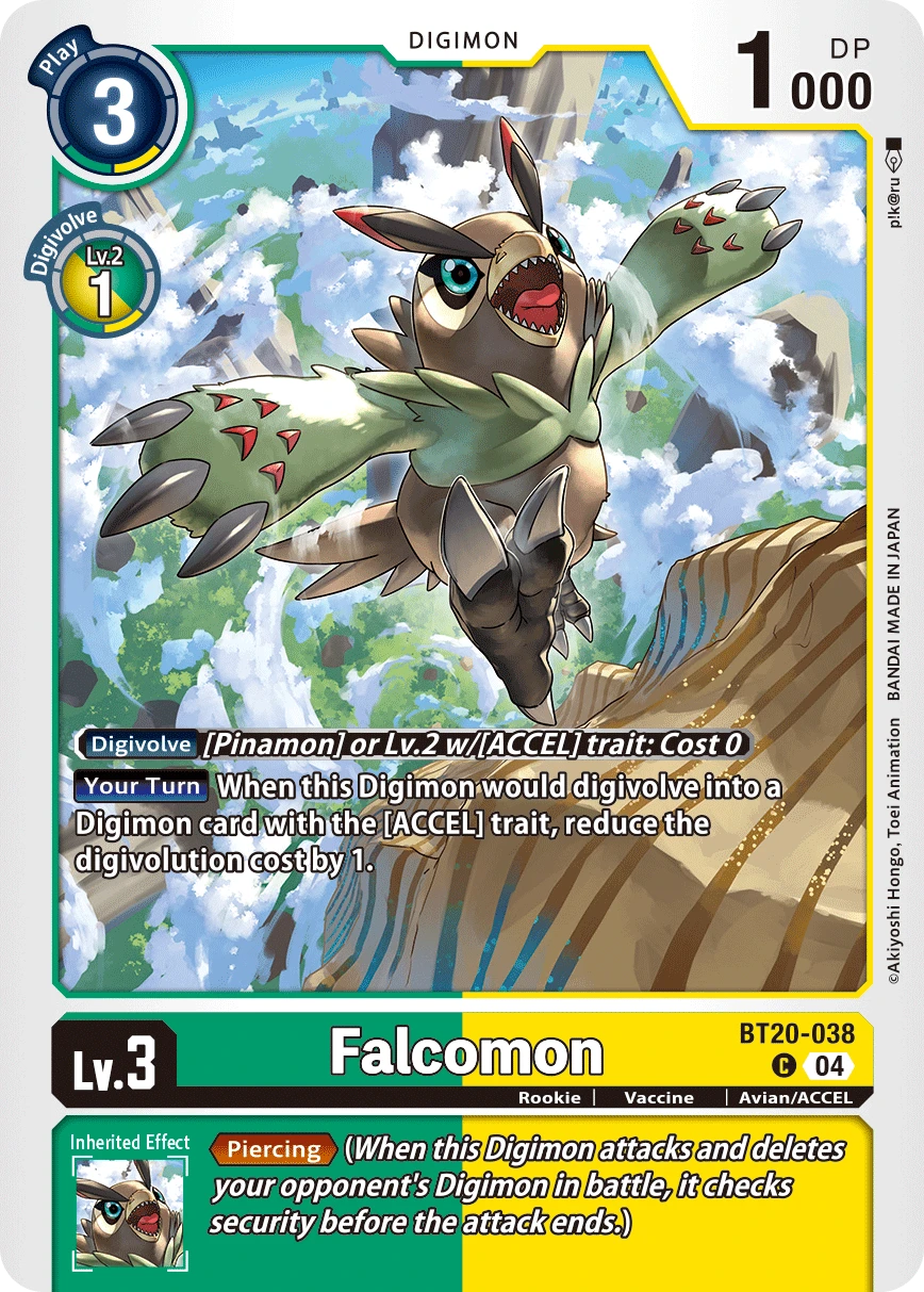 Digimon Card Game Sammelkarte BT20-038 Falcomon