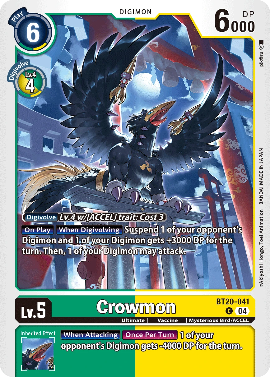 Digimon Card Game Sammelkarte BT20-041 Crowmon