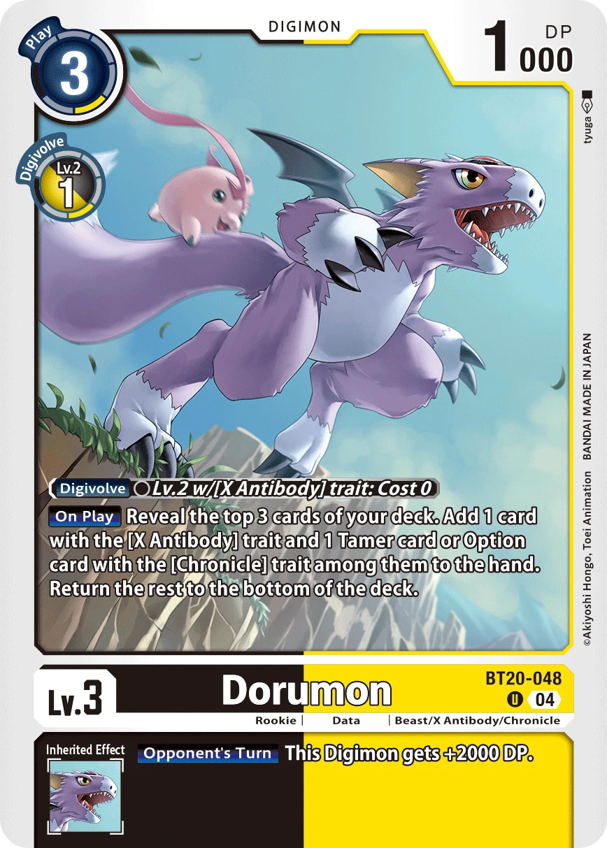 Digimon Card Game Sammelkarte BT20-048 Dorumon