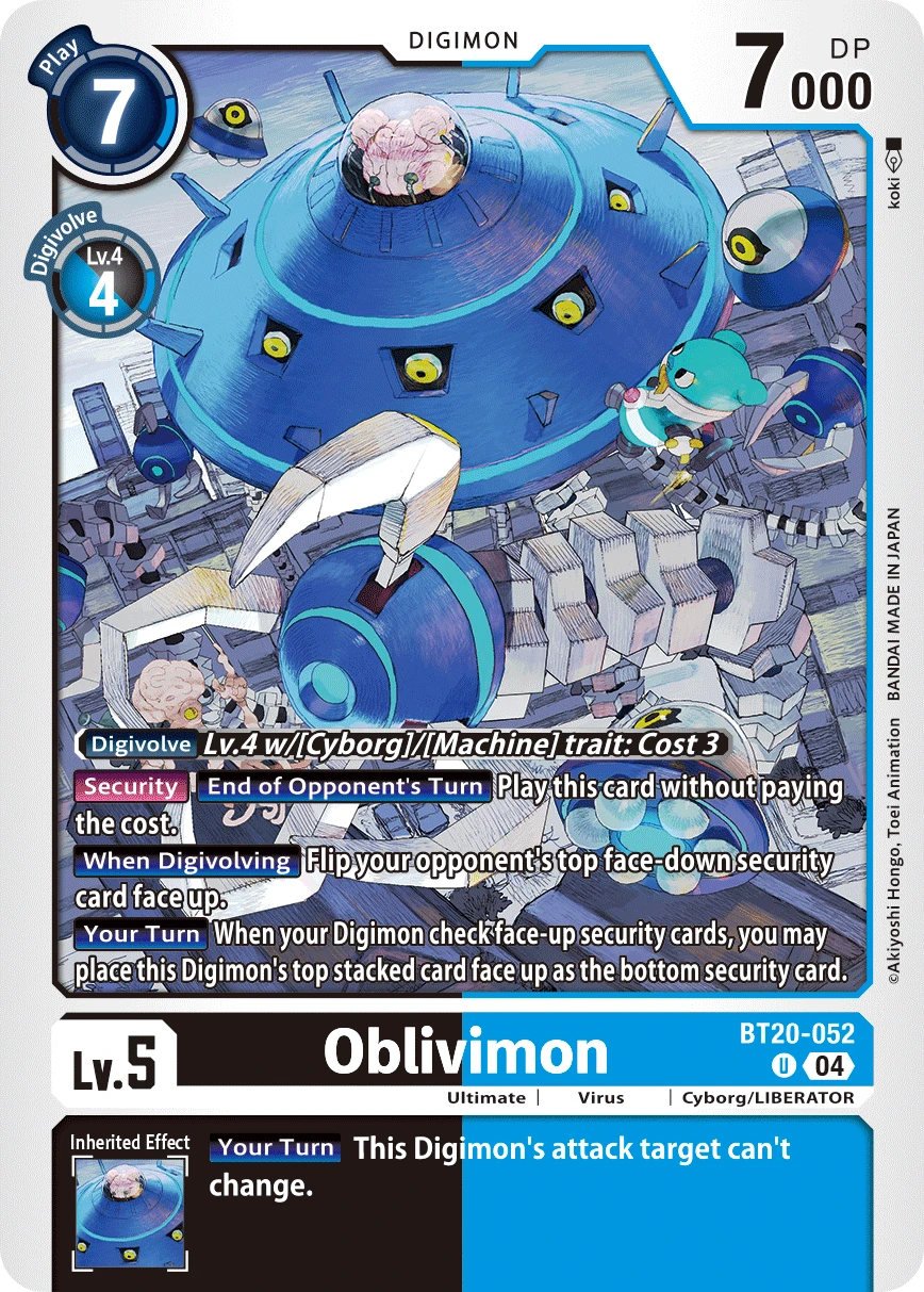 Digimon Card Game Sammelkarte BT20-052 Oblivimon