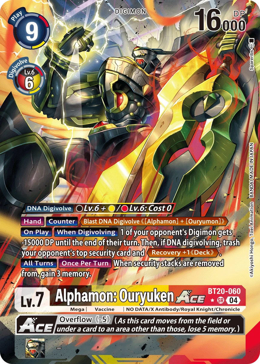 Digimon Card Game Sammelkarte BT20-060 Alphamon: Ouryuken ACE alternatives Artwork 1