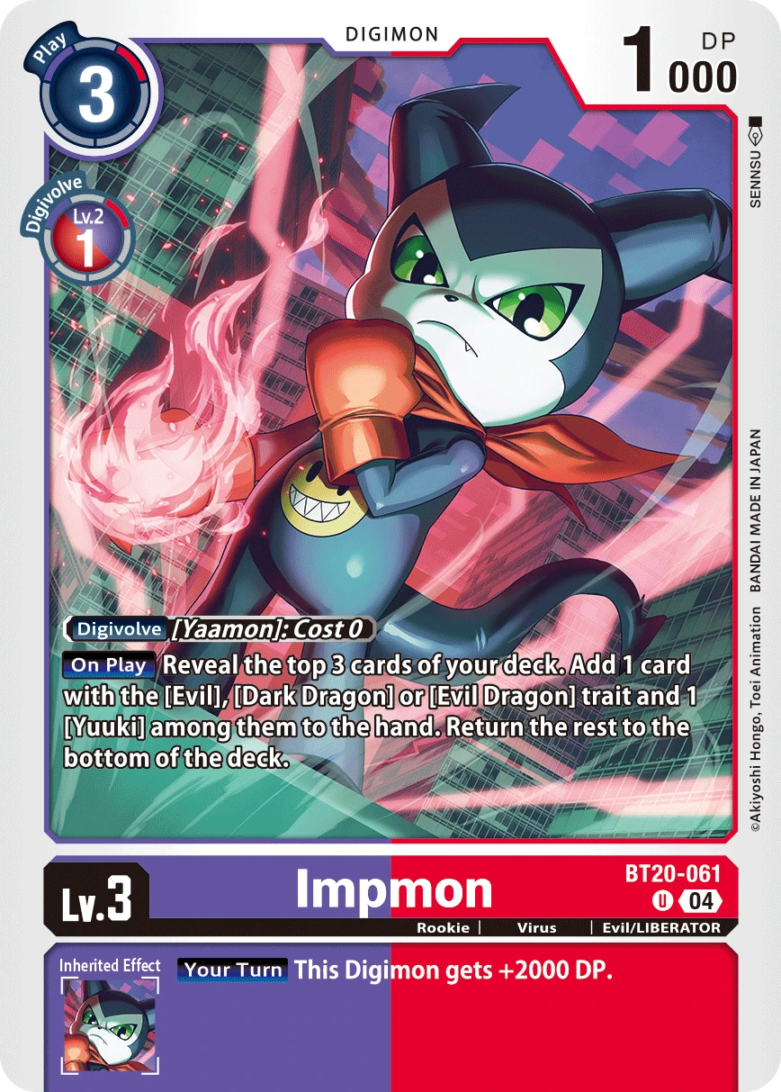 Digimon Card Game Sammelkarte BT20-061 Impmon