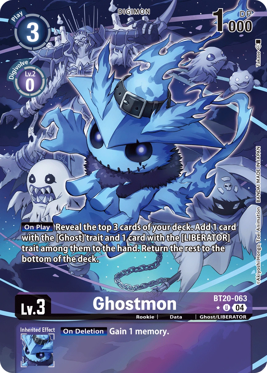 Digimon Card Game Sammelkarte BT20-063 Ghostmon alternatives Artwork 1