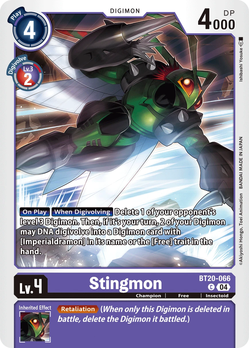 Digimon Card Game Sammelkarte BT20-066 Stingmon