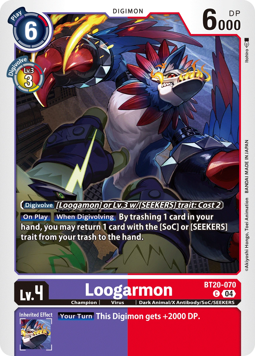 Digimon Card Game Sammelkarte BT20-070 Loogarmon