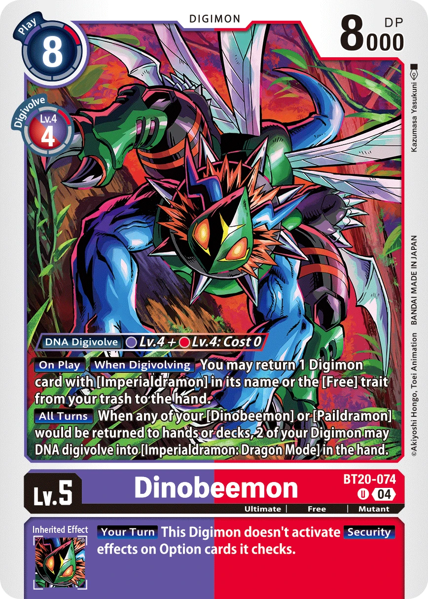 Digimon Card Game Sammelkarte BT20-074 Dinobeemon