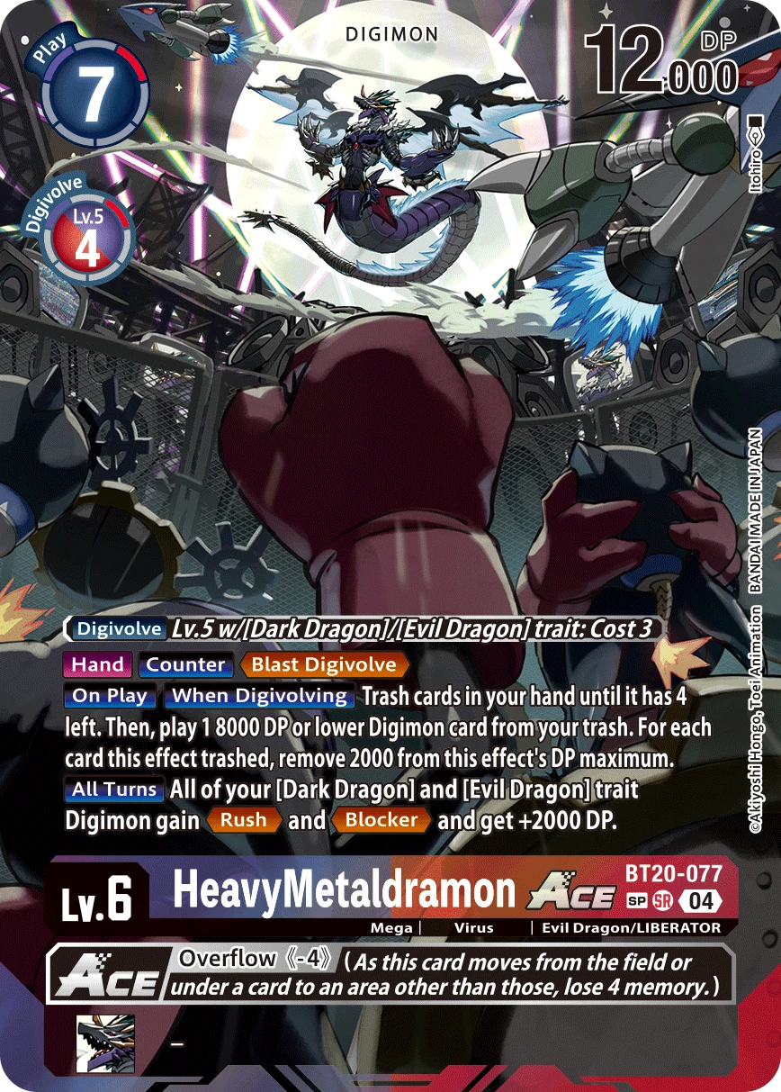 Digimon Card Game Sammelkarte BT20-077 HeavyMetaldramon ACE alternatives Artwork 2