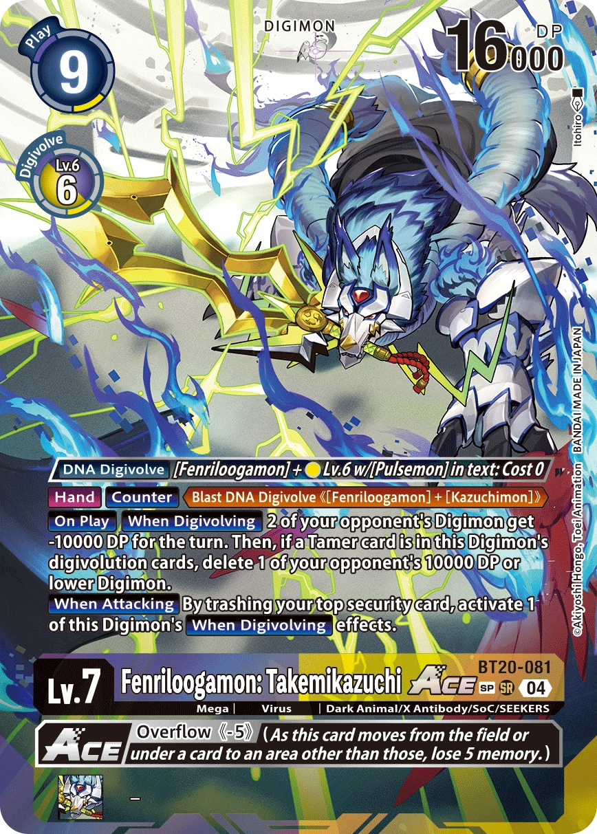 Digimon Card Game Sammelkarte BT20-081 Fenriloogamon: Takemikazuchi ACE alternatives Artwork 2