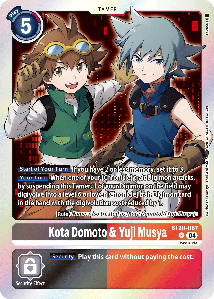 Digimon Card Game Sammelkarte BT20-087 Kota Domoto & Yuji Musya