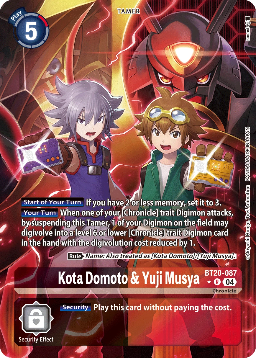 Digimon Card Game Sammelkarte BT20-087 Kota Domoto & Yuji Musya alternatives Artwork 1