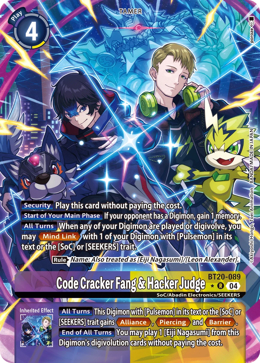 Digimon Card Game Sammelkarte BT20-089 Code Cracker Fang & Hacker Judge alternatives Artwork 1