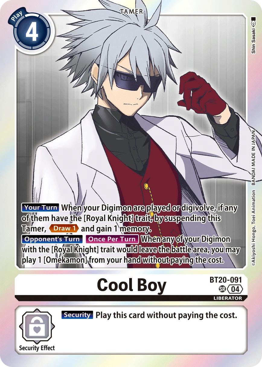 Digimon Card Game Sammelkarte BT20-091 Cool Boy