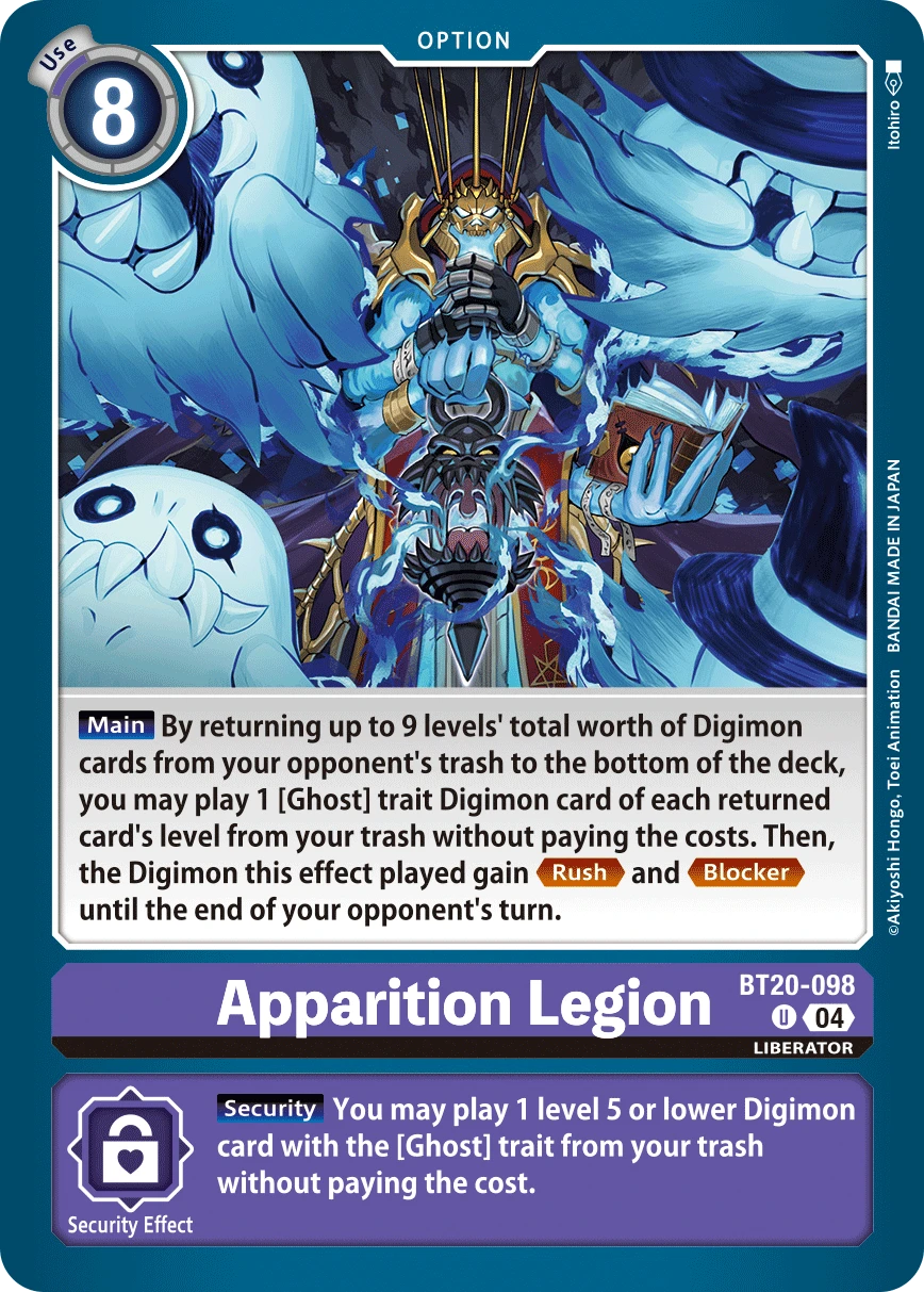 Digimon Card Game Sammelkarte BT20-098 Apparition Legion