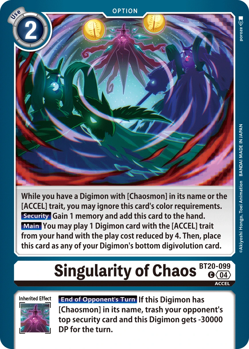 Digimon Card Game Sammelkarte BT20-099 Singularity of Chaos