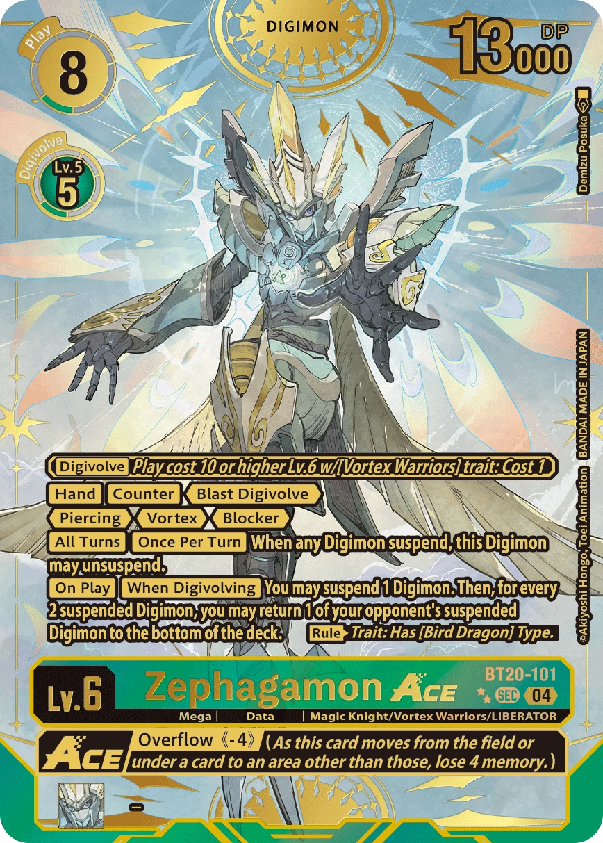 Digimon Card Game Sammelkarte BT20-101 Zephagamon ACE alternatives Artwork 2