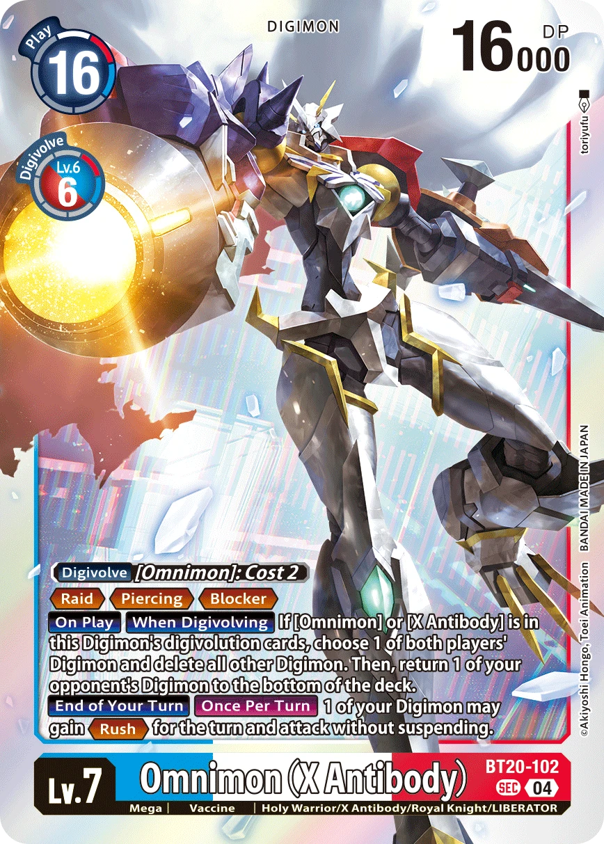 Digimon Card Game Sammelkarte BT20-102 Omnimon (X Antibody)