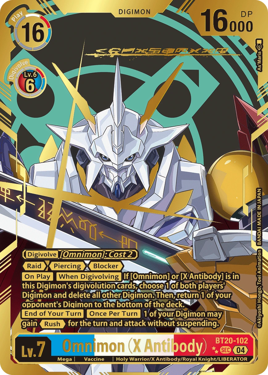 Digimon Card Game Sammelkarte BT20-102 Omnimon (X Antibody) alternatives Artwork 2