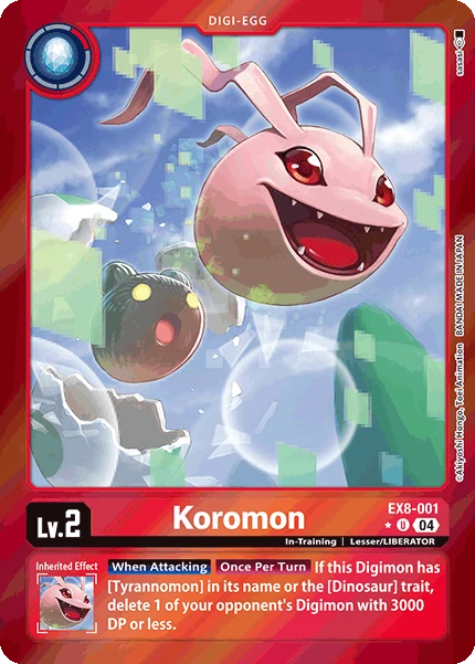 Digimon Card Game Sammelkarte EX8-001 Koromon alternatives Artwork 1