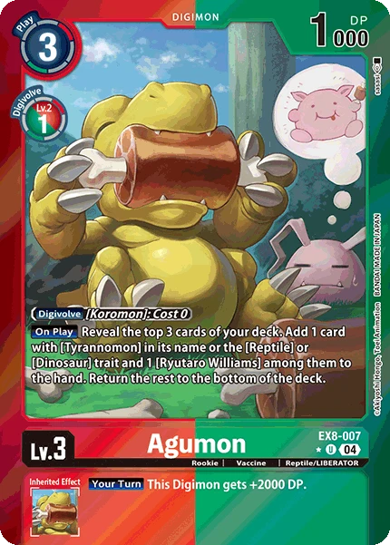 Digimon Card Game Sammelkarte EX8-007 Agumon alternatives Artwork 1