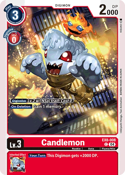 Digimon Card Game Sammelkarte EX8-008 Candlemon