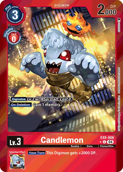 Digimon Card Game Sammelkarte EX8-008 Candlemon alternatives Artwork 1