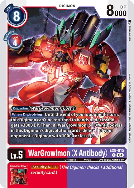 Digimon Card Game Sammelkarte EX8-015 WarGrowlmon (X Antibody)