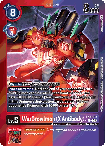 Digimon Card Game Sammelkarte EX8-015 WarGrowlmon (X Antibody) alternatives Artwork 1