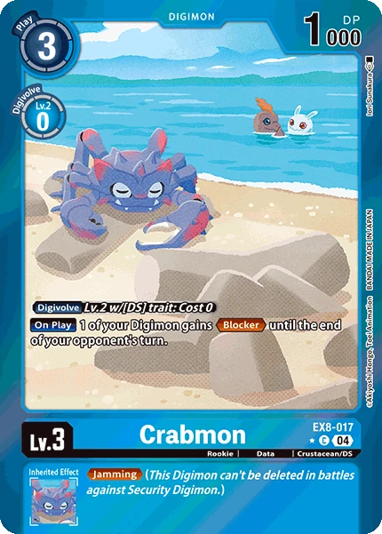 Digimon Card Game Sammelkarte EX8-017 Crabmon alternatives Artwork 1