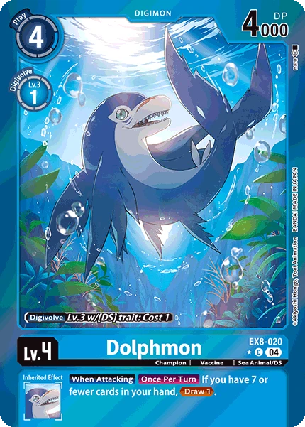 Digimon Card Game Sammelkarte EX8-020 Dolphmon alternatives Artwork 1