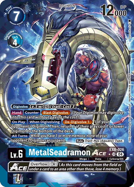 Digimon Card Game Sammelkarte EX8-026 MetalSeadramon ACE alternatives Artwork 1